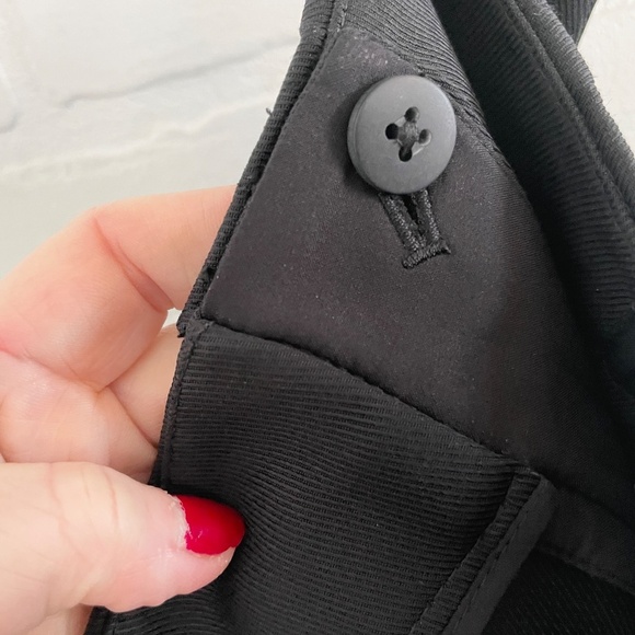 Club Monaco Dress Culotte Trouser pants Crop Bermuda Wide leg Darted Black 00 - Picture 12 of 15